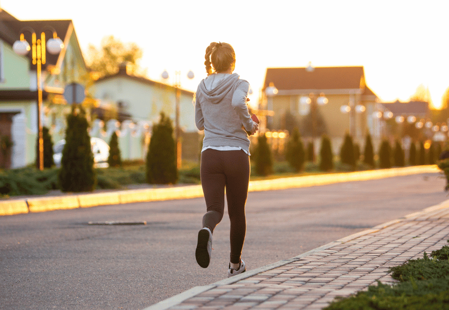 Jogging in place to elevate heart rate during a warm-up